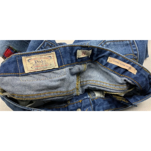EUC RALPH LAUREN ASTOR PATCHWORK JEANS , SIZE GIRL 8 - Picture 6 of 8